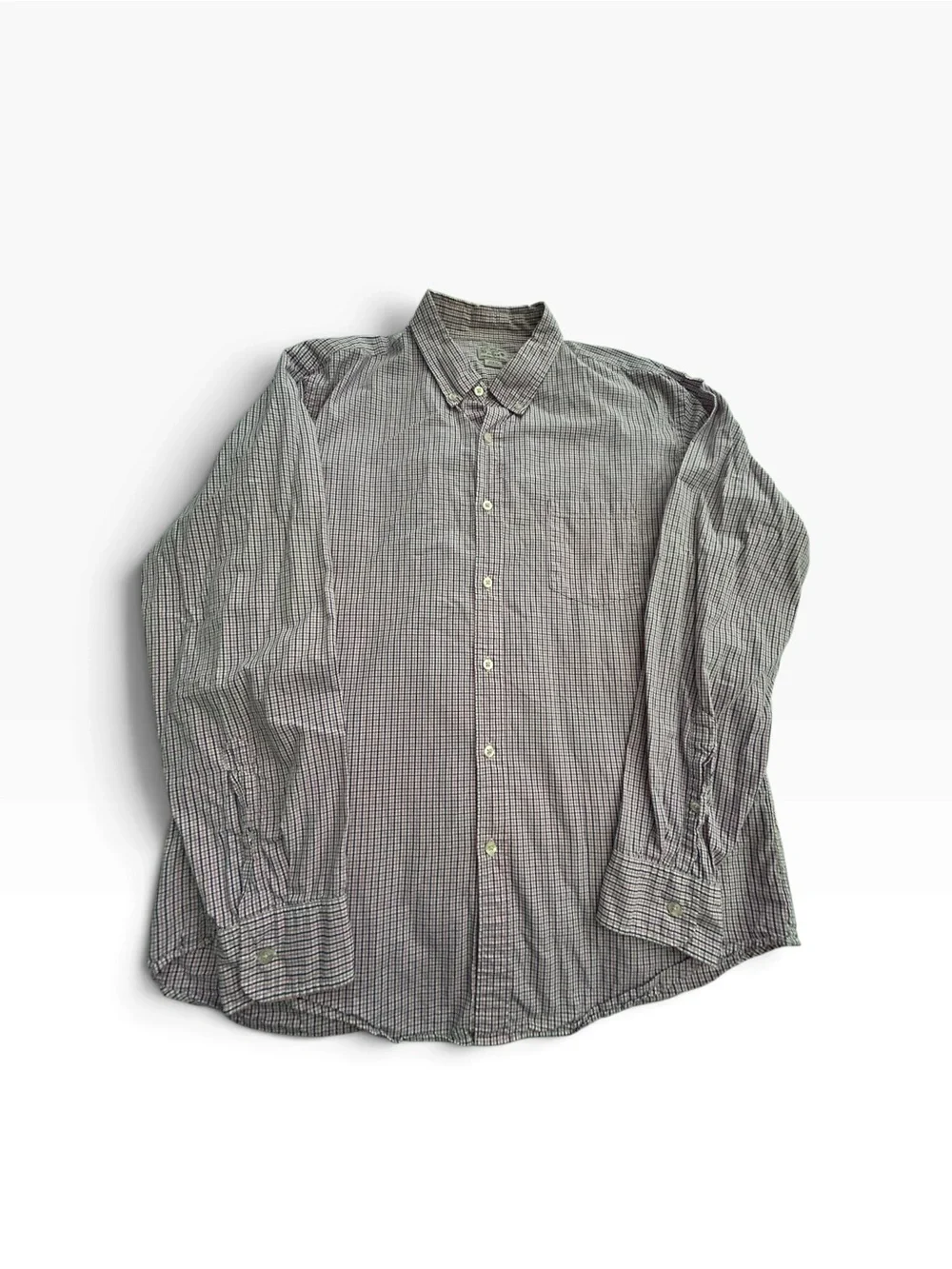J. Crew Men's Long-Sleeve Button-Down Shirt in Gray Mini-Check